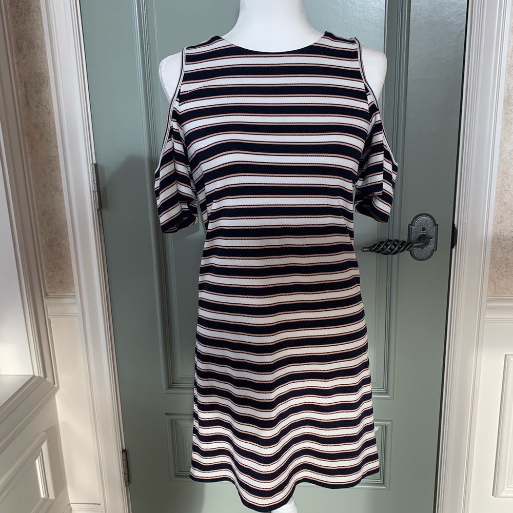 Ann Taylor Navy/Pink/White Stripe Dress!👗